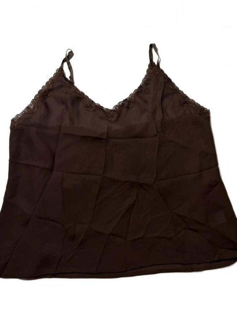 Apt. 9 Brown Y2K Lace Trim Cami Size XL